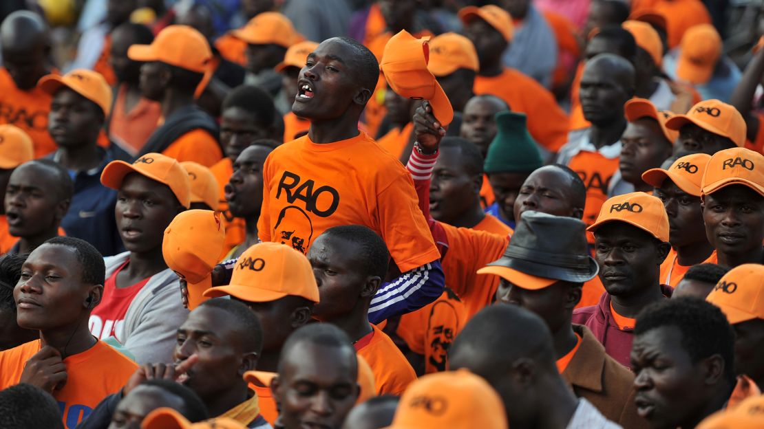 Supporters of the National Super Alliance (NASA) opposition leader Raila Odinga gather at Uhuru Park in Nairobi on Wednesday.