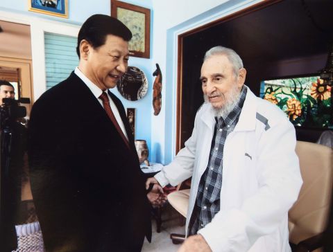 Xi visits Cuban leader Fidel Castro in Havana, Cuba, in 2014.