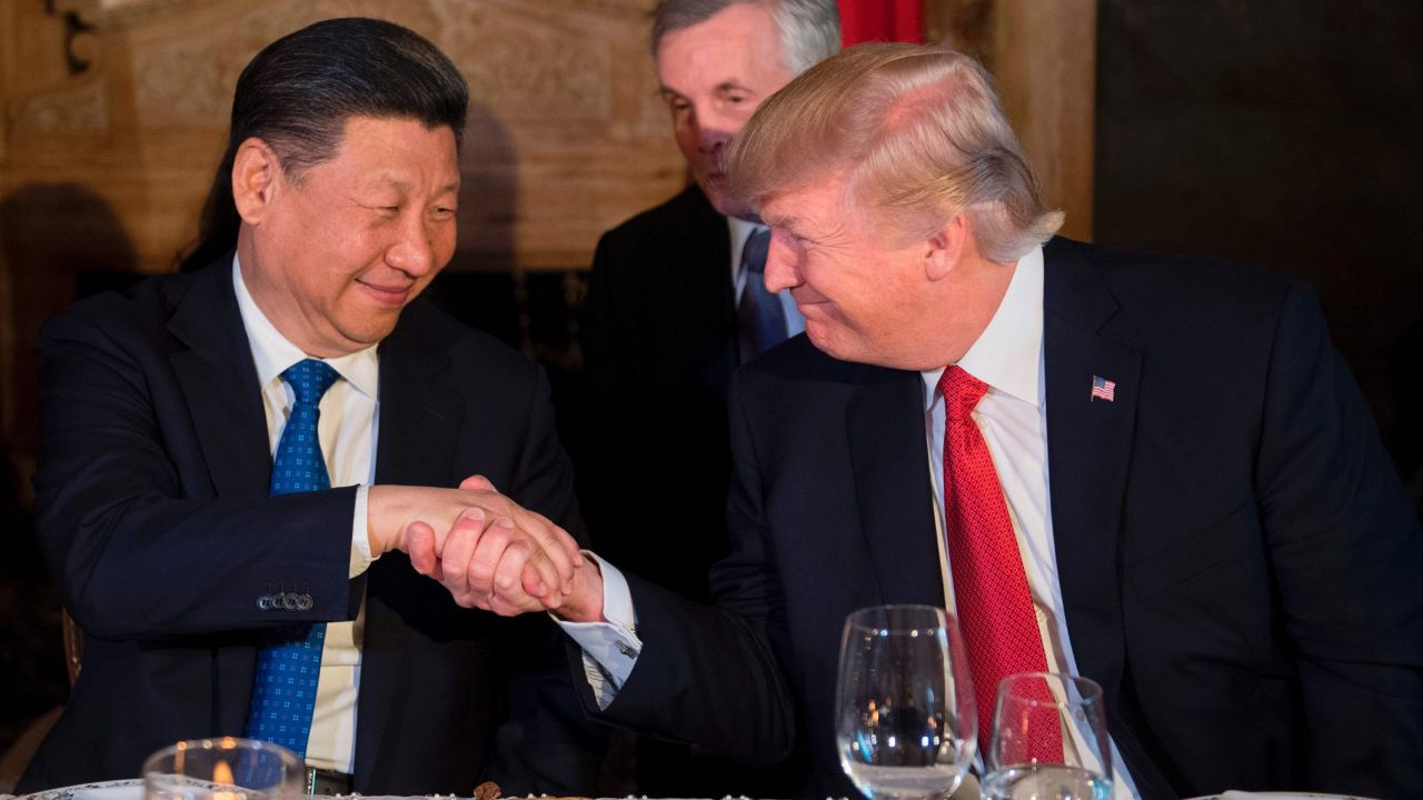 Xi has dinner with US President Donald Trump at Trump's Mar-a-Lago resort in Florida in April 2017.