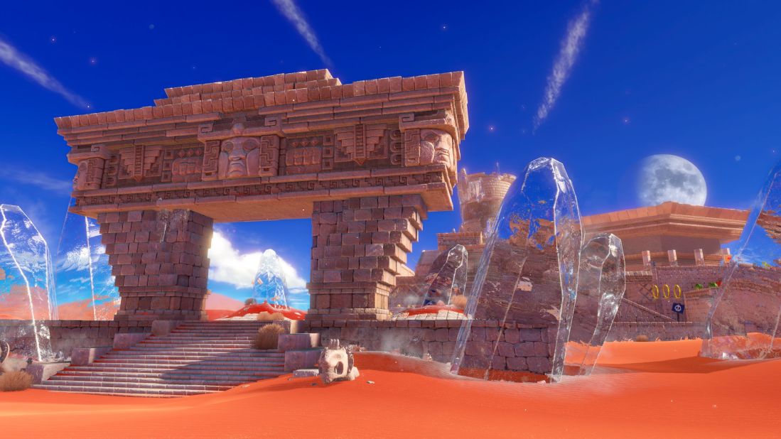Motokura said they often put objectives on top of high structures, to help guide players through wide-open levels.