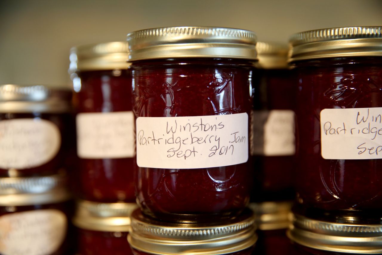 A variety of wild berries go into homemade jams sold at the island's Herring Cove Art Gallery.