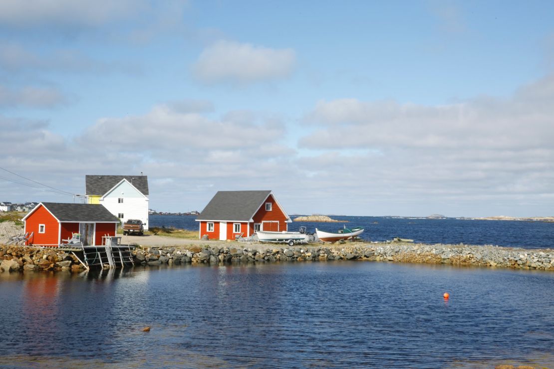 Sometimes the sun peeks out, creating vivid contrasts on the shores of Fogo Island.