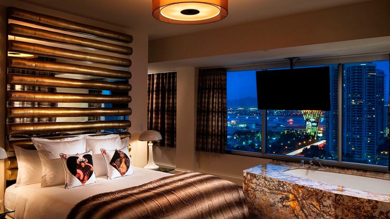 <strong>W Las Vegas: </strong>The W is a stylish new edition to Las Vegas' hotel scene. The signature suite -- decorated in red velvet and marble, with sweeping downtown views -- was designed by rock star Lenny Kravitz. 