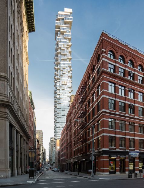 Designed to recall the game Jenga, the 56 Leonard building also features a project by artist Anish Kapoor.