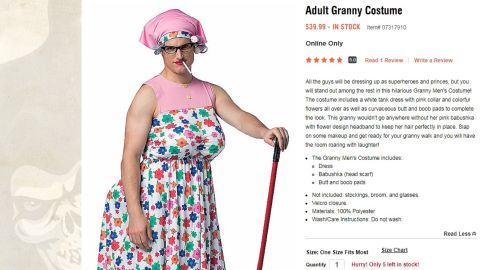 An "Adult Granny" costume from Spirit Halloween 