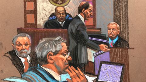 Sketches from the Menendez trial in Newark, NJ. Thursday, October 26, 2017