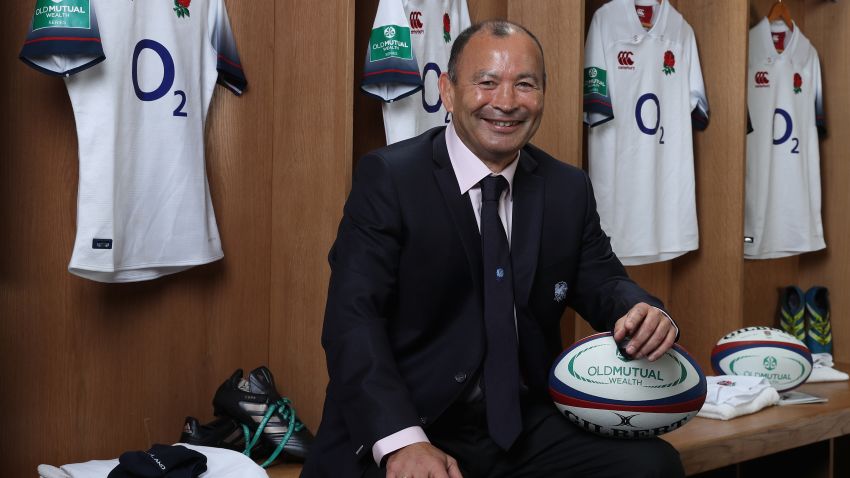 LONDON, ENGLAND - OCTOBER 26:  Eddie Jones, the England head coach poses at the Old Mutual Wealth Series England senior squad annoucement at The Millennium Bridge on October 26, 2017 in London, England.  (Photo by David Rogers/Getty Images for Old Mutual Wealth)