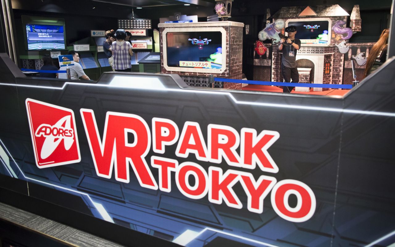 Manabu Ishii, president of the VR Park Tokyo, says that park attracts about 9,000 visitors a month, and turns guests away at weekends.
