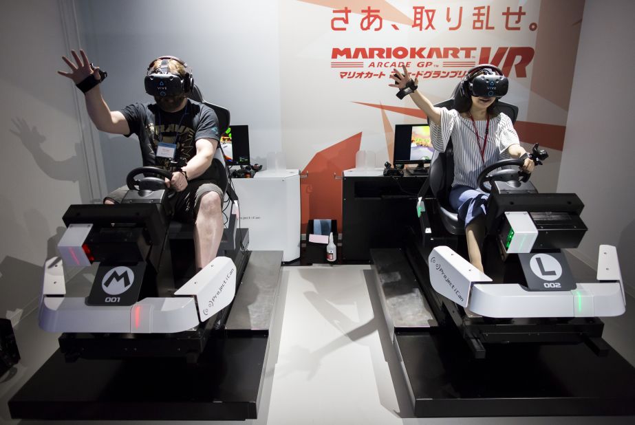 Its best-known ride is the "Mario Kart Arcade GP VR" ride. As players tear through Mario Land, their cars shake and wind whips through their hair.