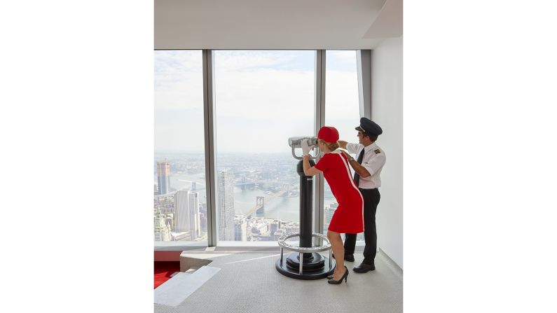 <strong>Fantastic views</strong>: The airy One World Trade Center space offers views across Manhattan to JFK Airport -- and its stylized interior was designed by Lubrano Ciavarra Architects. 