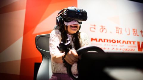 The "Mario Kart" ride at VR Zone Shinjuku.