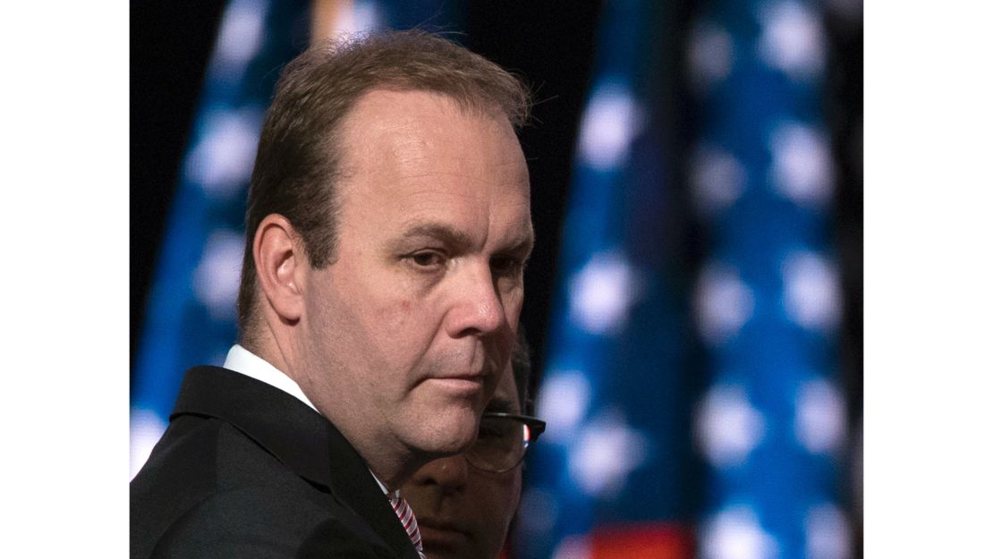 FILE - In this July 21, 2016 file photo, Rick Gates, campaign aide to Republican presidential candidate Donald Trump, at the Republican National Convention in Cleveland.  