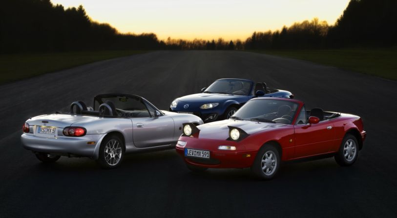 The Mazda MX-5 was a Japanese attempt to recreate the simple open-top British sports cars of the 1960s. It has now sold over a million units worldwide.