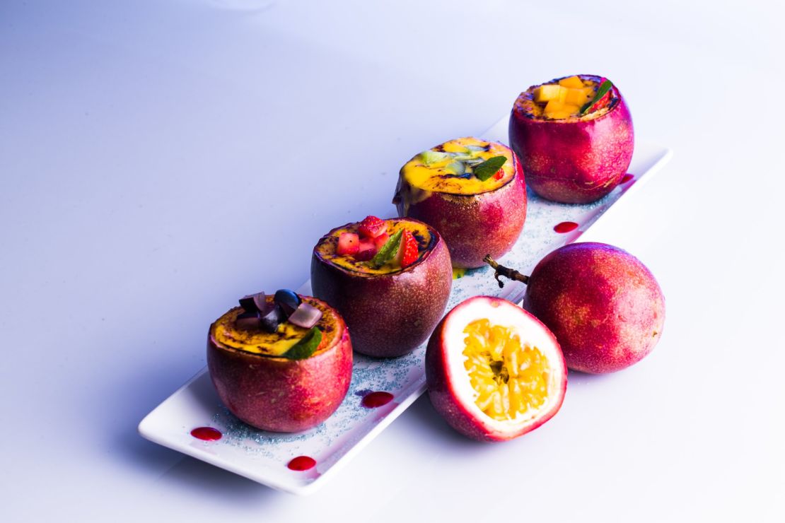 Passionfruit crème brûlée.