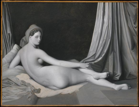 Jean-Dominique Ingres created the image in black and white to demonstrate his mastery of shading.