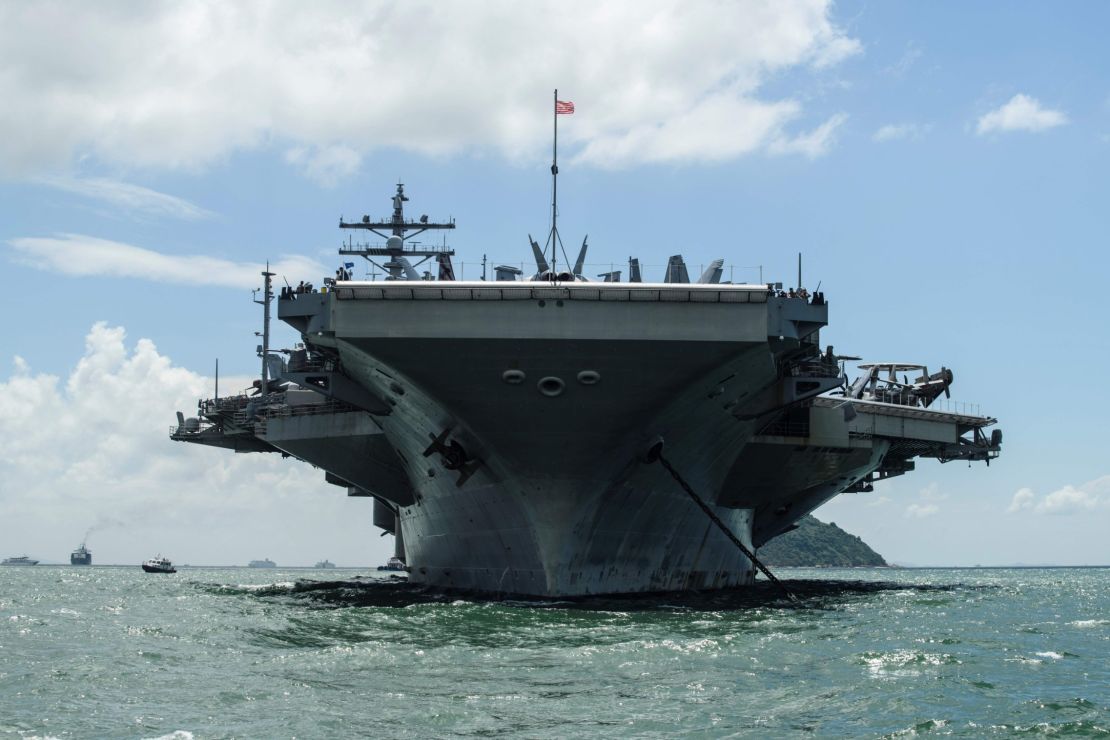 The USS Ronald Reagan aircraft carrier.
