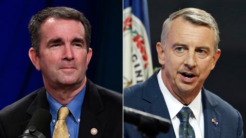 Democrat Ralph Northam, left, faces Republican Ed Gillespie, right, in the Virginia governor's race Tuesday.