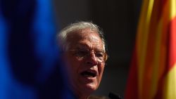 Spanish member of the European Parliament Josep Borrell gives a speech during a demonstration called by "Societat Civil Catalana" (Catalan Civil Society) to support the unity of Spain on October 8, 2017 in Barcelona.
The demonstration comes as Catalonia's separatist leaders have vowed to declare independence for the wealthy northeastern region of Spain following a banned secession referendum on October 1.
 / AFP PHOTO / JORGE GUERRERO        (Photo credit should read JORGE GUERRERO/AFP/Getty Images)