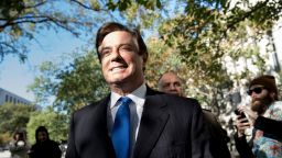 Paul Manafort walks outside the William B. Bryant US Courthouse Annex on October 30, 2017 in Washington,DC.
President Donald Trump's former campaign chairman Paul Manafort pleaded not guilty Monday to charges of conspiracy and money laundering after the Justice Department unveiled the first indictments in the probe into Russian election interference. Manafort, 68, and business partner Rick Gates, 45, both entered not guilty pleas in a Washington court after being read charges that they hid millions of dollars they earned working for former Ukrainian politician Viktor Yanukovych and his pro-Moscow political party.
 / AFP PHOTO / Brendan Smialowski        (Photo credit should read BRENDAN SMIALOWSKI/AFP/Getty Images)