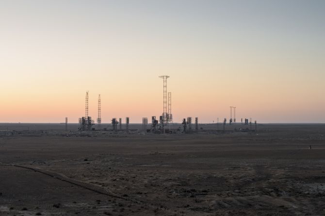 The Baikonur Cosmodrome is an active spaceport and a theater of many achievements, including Yuri Gagarin's first manned space flight in 1961.Site 110 after sunset in a photo taken in August 2017: "It's a launch facility which has also fallen into disrepair. Buran OK-1.01 was launched from there for its only single flight, in 1988. In the background there's Site 250, another abandoned launch pad. I took this photo from the top of MZK building. There was no sound apart from the hot wind blowing. The infinity of the steppe made me feel on another planet," said de Rueda, who also filmed a <a href="index.php?page=&url=https%3A%2F%2Fwww.davidderueda.com%2Fred-bull-unlimited" target="_blank" target="_blank">video</a> at the site.