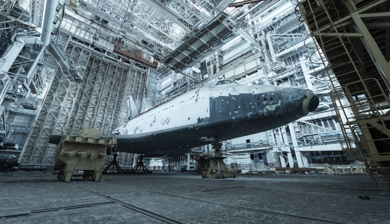 A Soviet-era Buran shuttle lies abandoned in a hangar at the Baikonur Cosmodrome in Kazakhstan. It's been gathering dust here for nearly 30 years. French photographer David de Rueda has visited the site, which is not open to the public, three times between 2015 and 2017, taking these photographs.