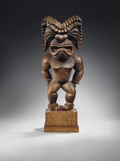 The top lot of the auction is this Kona style Hawaiian figure from a period between 1780 and 1820. It represents the god of war, ku ka 'ili moku, and Christie's expects it to fetch 2 to 3 million euros ($2.3 to $3.5 million).