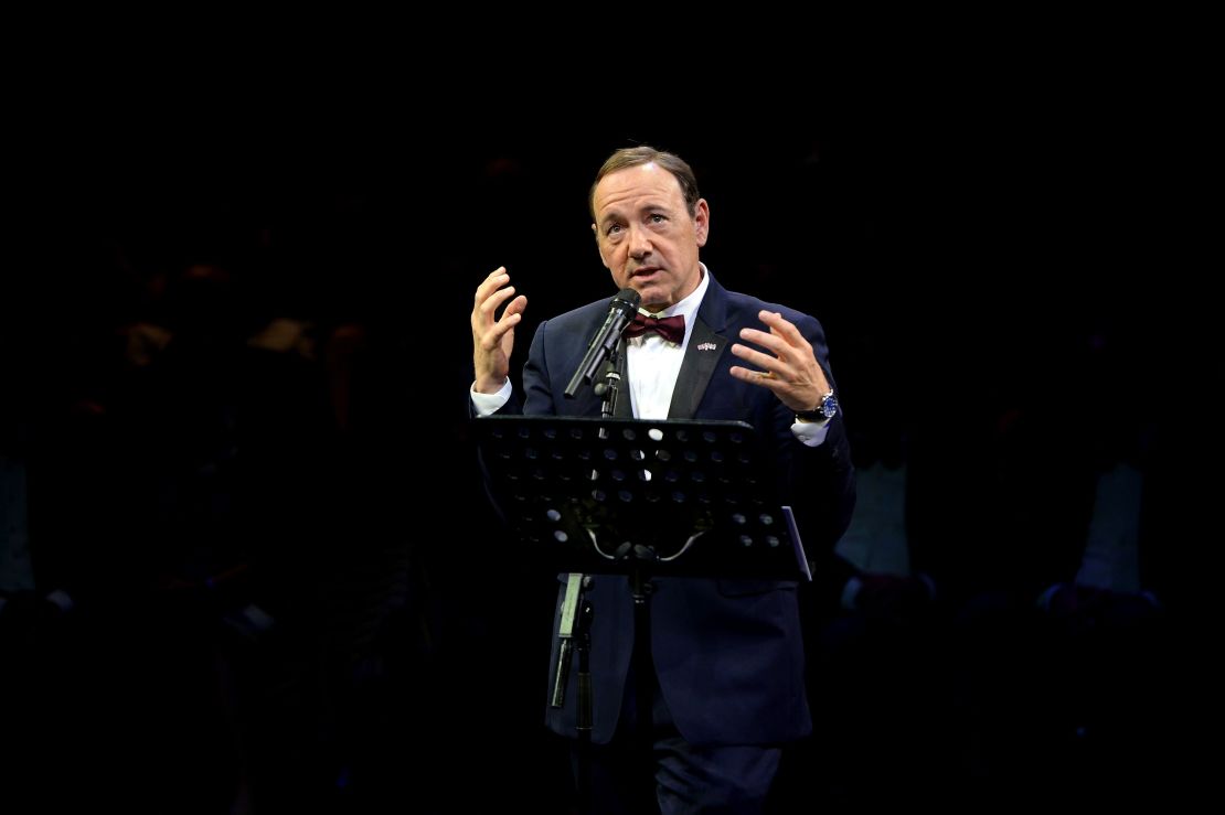 Spacey gave a speech at The Old Vic during a gala celebration in 2015.