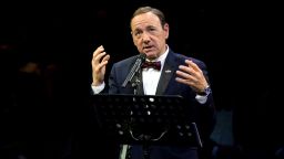 LONDON, ENGLAND - APRIL 19:  Kevin Spacey gives a speech at The Old Vic Theatre for a gala celebration in his honour as his artistic directors tenure comes to an end on April 19, 2015 in London, England.  (Photo by Samir Hussein/Getty Images)