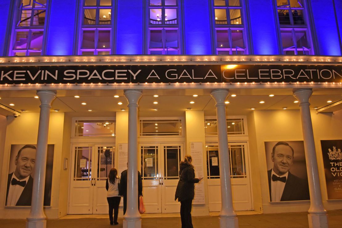 Kevin Spacey was honored for his tenure as artistic director at The Old Vic Theatre at a gala celebration in April 2015. 