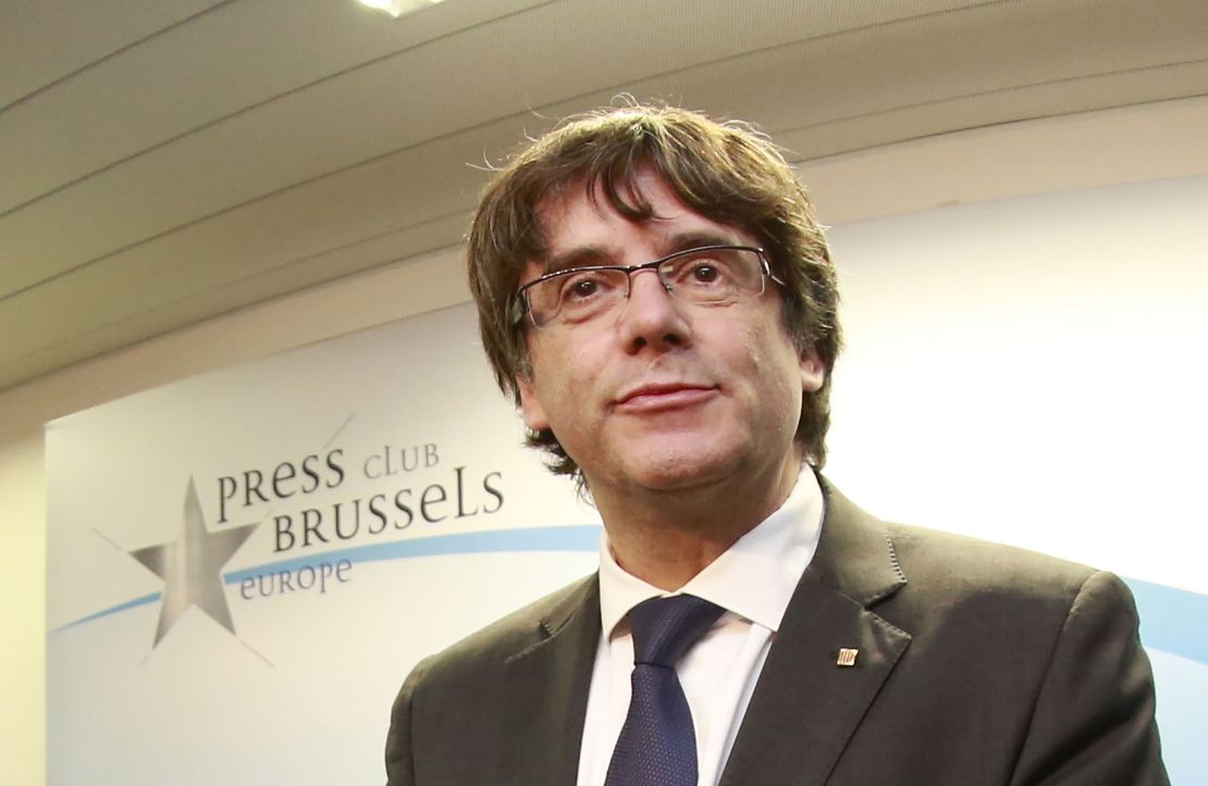 Deposed Catalan President Carles Puigdemont in Brussels on Tuesday. 