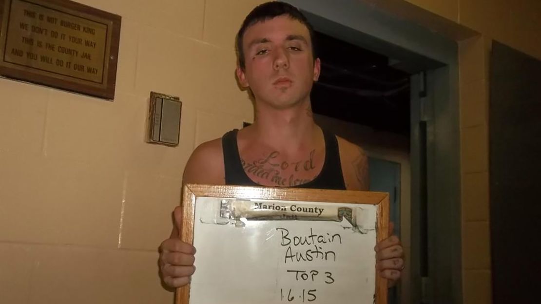 Austin Boutain is seen in a 2015 mugshot from Marion County, Alabama.