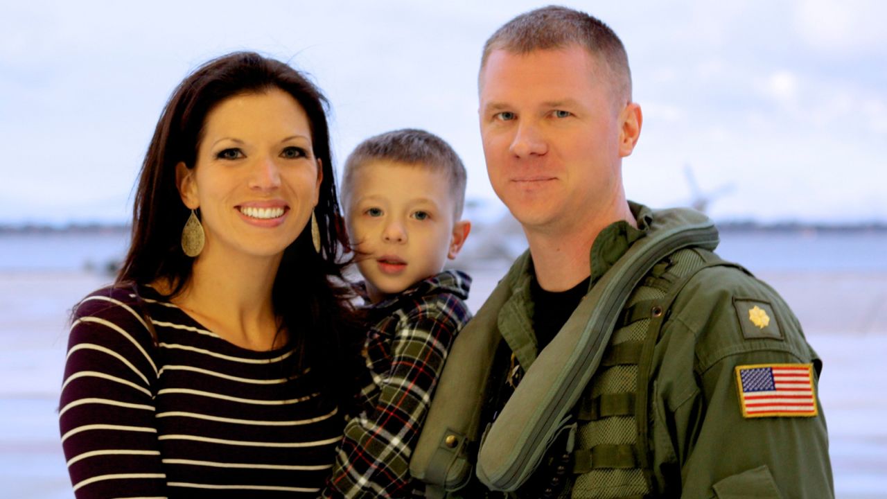 One of the Jones family's joyful reunions in Jacksonville, Florida, after Landon's return from deployment. 