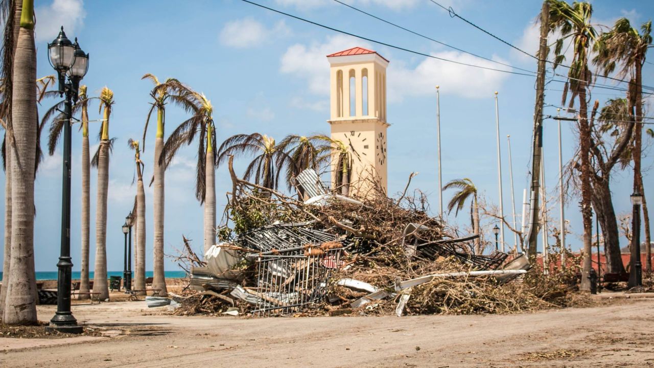 Maria's massive winds left piles of debris all over the island.