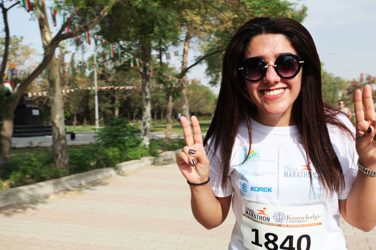 Runners flashed peace signs, calling for an end to conflict in the country.