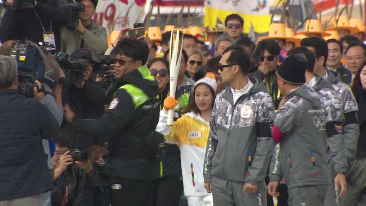 olympic flame arrives in seoul hancocks pkg _00001104.jpg