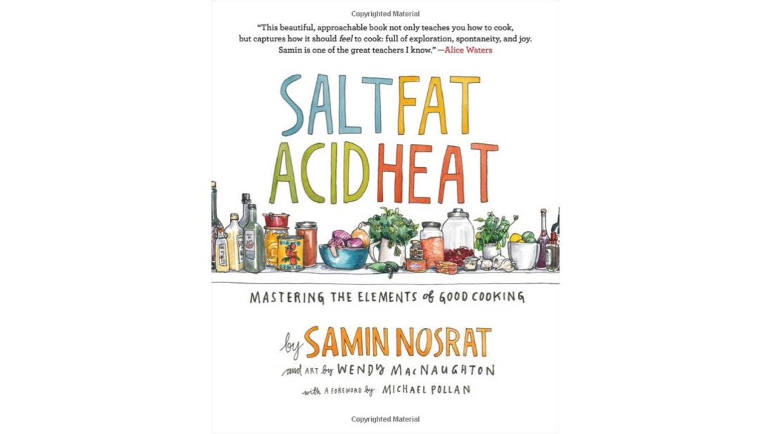 <a href="http://amzn.to/2ySCslY" target="_blank" target="_blank"><strong>Salt Fat Acid Heat:</strong></a><strong> </strong>Former Chez Panisse chef and writer Samin Nosrat teaches would-be chefs of any level to master the four elements of the kitchen and includes the hows and whys of good cooking. With an average Goodreads rating of 4.45 stars, it's been described as "flat-out genius," "inspirational" and "humorous."