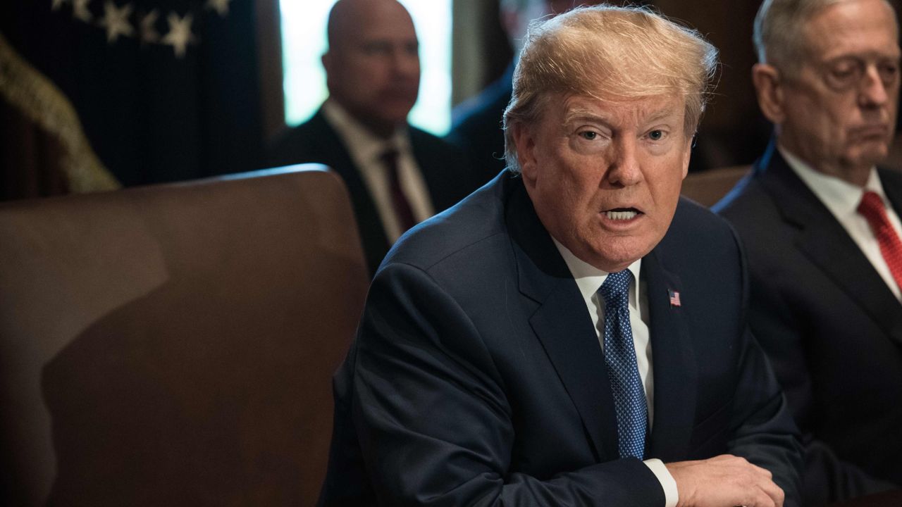 US President Donald Trump speaks during a cabinet meeting at the White House in Washington, DC, on November 1, 2017.  (NICHOLAS KAMM/AFP/Getty Images)