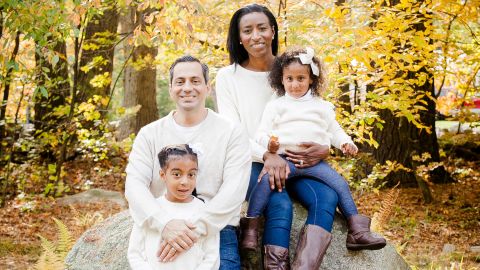 Timoria McQueen Saba, 39, now with her two daughters, Gigi and Harper, and her husband. Saba is a maternal health advocate whose goal is "to help other women have their birth experiences validated," she says.
