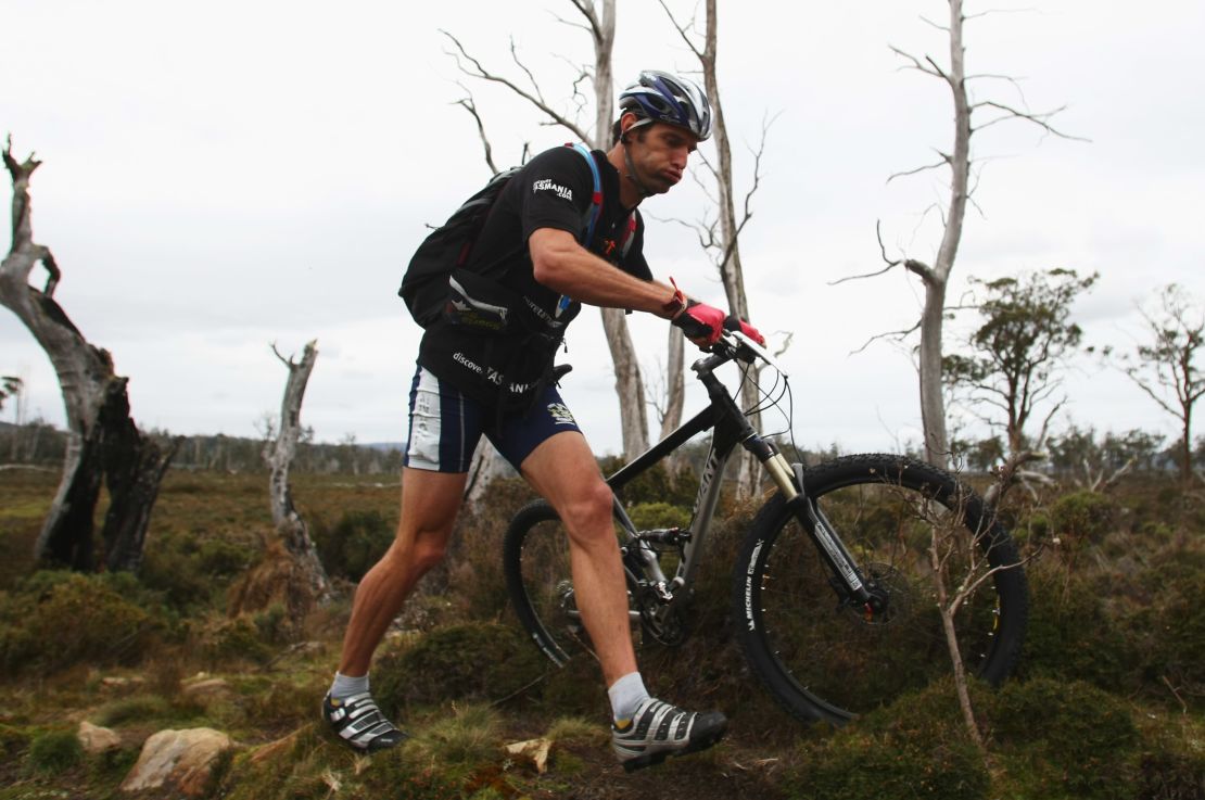 Mark Webber was airlifted to hospital after breaking his leg in a mountain bike crash in 2008.