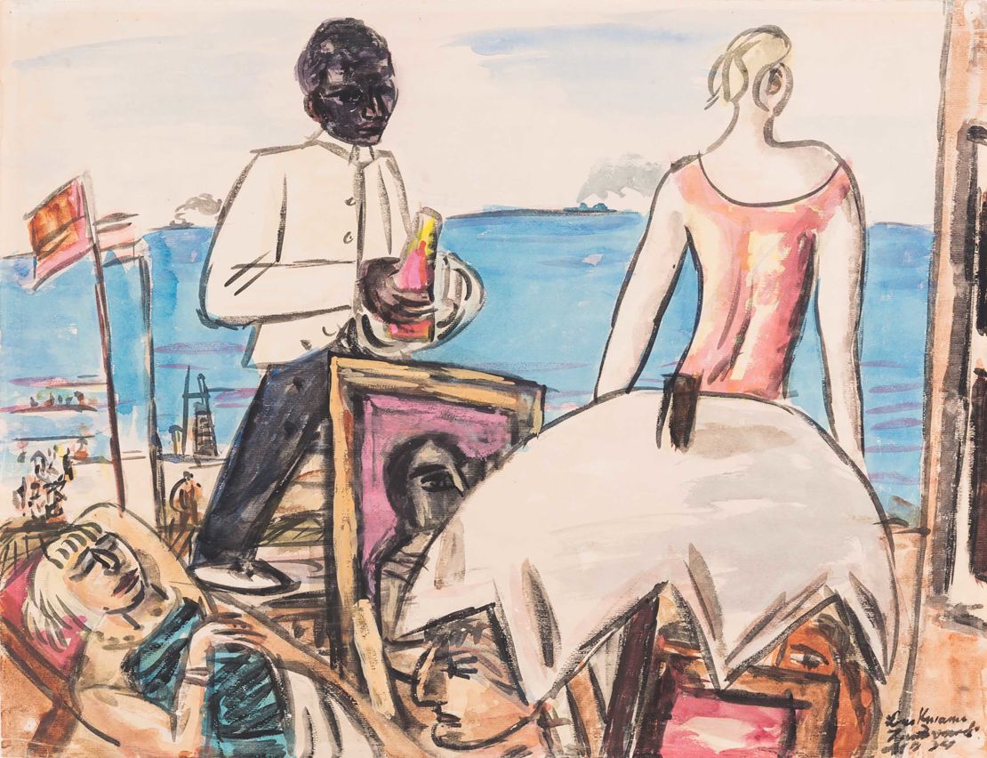 Max Beckmann's 1934 painting of a beach cafe in Zandvoort is one of the artworks on display in Bonn. 