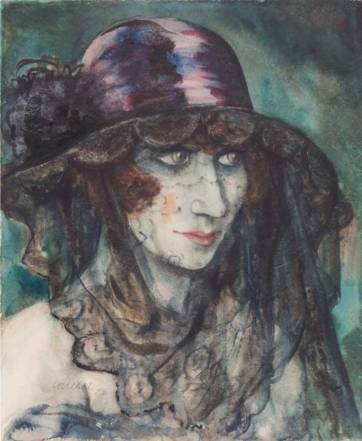 "Die Verschleierte (The veiled figure)" (1926) by Otto Griebel