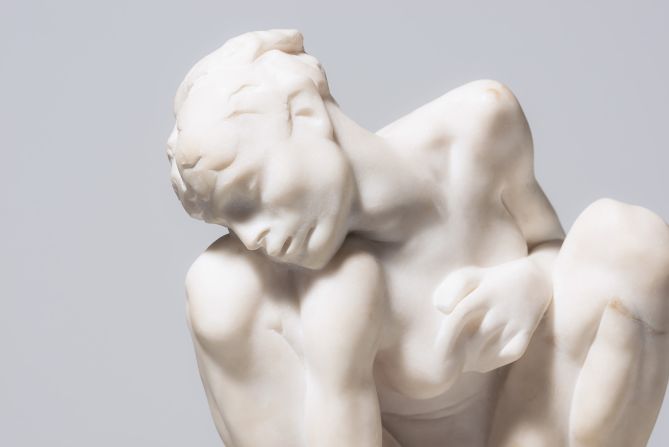 "Kauernde (Crouching man)" (c.1882) by Auguste Rodin at Kunstmuseum Bern