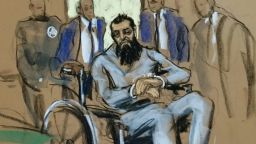 Sketches from the first court appearance of NY terror suspect Sayfullo Habibullaevic Saipov