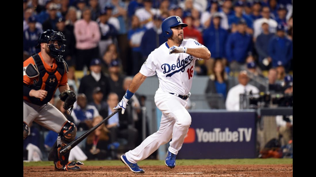 Andre Ethier drives in the Dodgers' only run while pinch-hitting for Clayton Kershaw in the sixth inning.