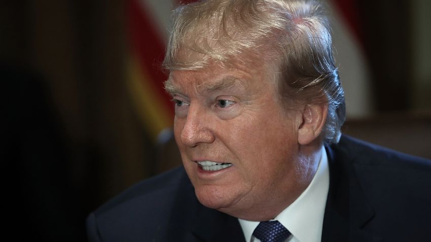 WASHINGTON, DC - NOVEMBER 01:  U.S. President Donald Trump speaks while meeting with members of his cabinet November 1, 2017 in Washington, DC. During his remarks, Trump commented on the recent terror attack in New York City and discussed changing U.S. immigration laws to possibly prevent future attacks.  