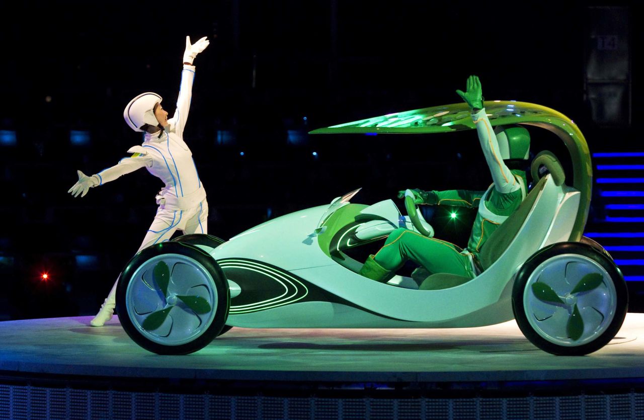 The Ye Zi, or Leaf, concept car is fitted with solar panels on the roof, while tiny wind turbines on the wheels top up its batteries. The experimental Chinese car looks like a praying mantis on wheels and was developed by Shanghai Automotive Group Co in 2010. It hasn't made it beyond the concept stage.