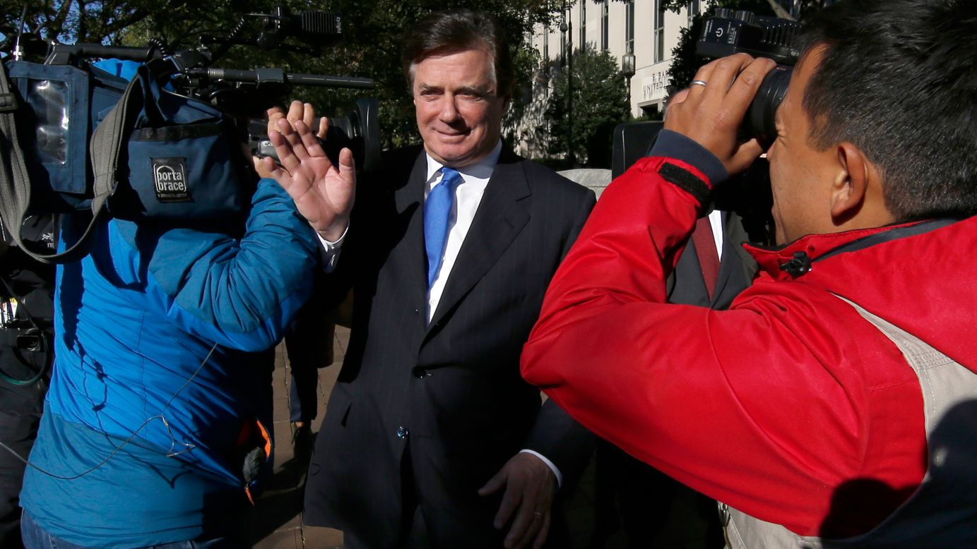Paul Manafort, a former chairman for President Donald Trump's campaign, makes his way through television cameras as he leaves a court in Washington on Monday, October 30. He has pleaded not guilty to charges stemming from the investigation led by special counsel Robert Mueller. (Mueller was appointed in May to lead the investigation into Russian meddling in the 2016 election.) Manafort and his associate, Rick Gates, face charges that include conspiracy against the United States, conspiracy to launder money, and making false statements. <a href="http://www.cnn.com/2017/10/30/politics/manafort-gates-indictment-explained/index.html" target="_blank">The indictment,</a> though, included no suggestion of election meddling. Manafort and Gates' alleged crimes took place before they signed up with Trump, and the indictment focuses on their years as political consultants and lobbyists working with Ukraine.
