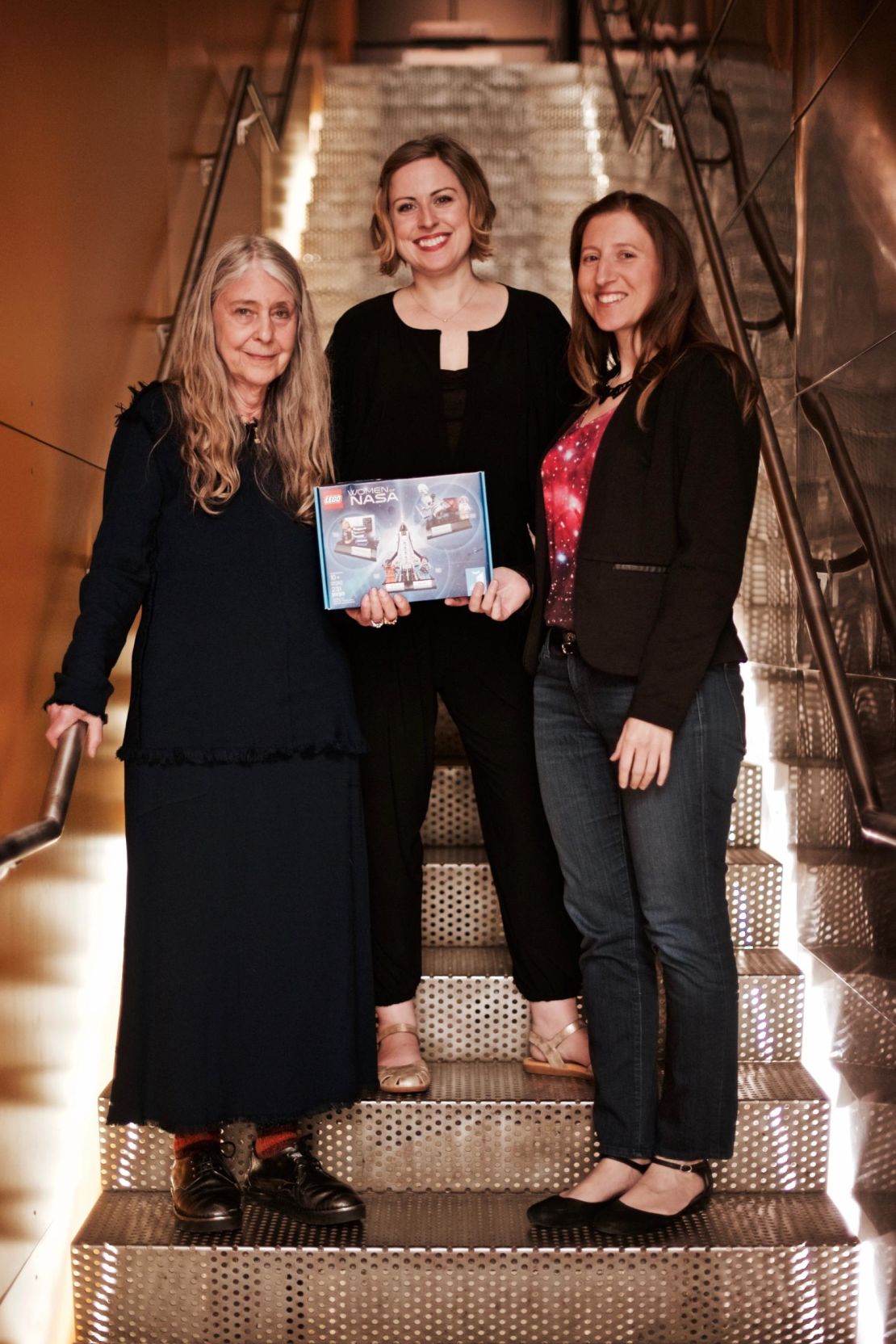 From left, Margaret Hamilton, Tara Wike and Maia Weinstock after the final design presentation. 