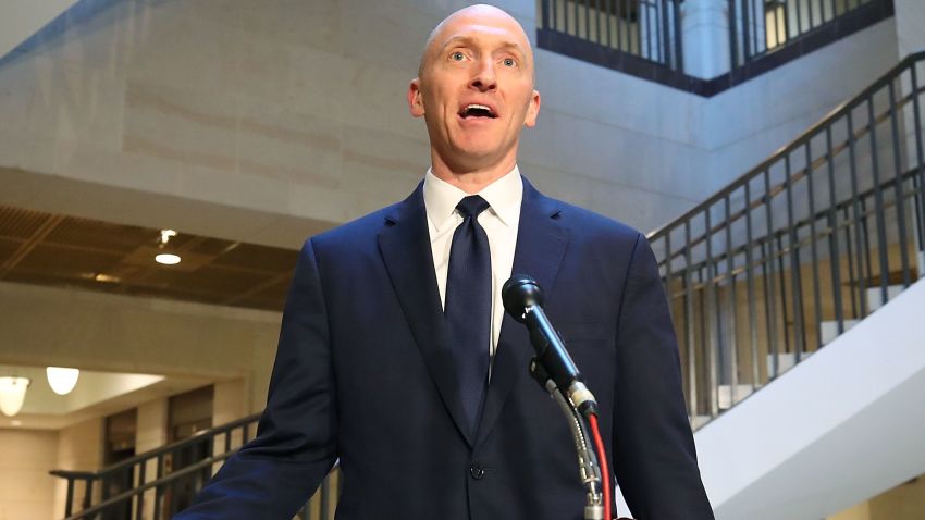 WASHINGTON, DC - NOVEMBER 02:  Carter Page, former foreign policy adviser for the Trump campaign, speaks to the media after testifying before the House Intelligence Committee on November 2, 2017 in Washington, DC. The committee conducting an investigation into Russia's tampering in the 2016 election.  (Photo by Mark Wilson/Getty Images)