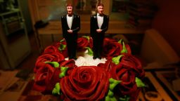 WEST HOLLYWOOD, CA - JUNE 10:  Same-sex wedding cake topper figurines are seen at Cake and Art June 10, 2008 in West Hollywood, California. (Photo by David McNew/Getty Images)